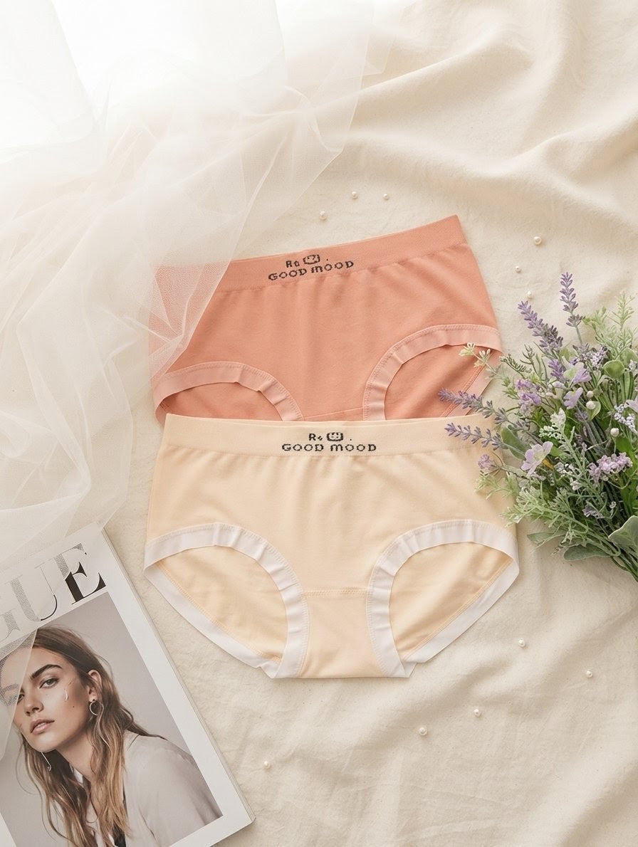 2 Piece Elegant Cotton Blend Panty for Women – Comfort Fit Daily Underwear
