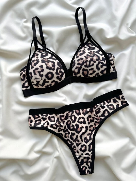 Cheetah Print bikini style Padded Bra Set in Pakistan by Safaa