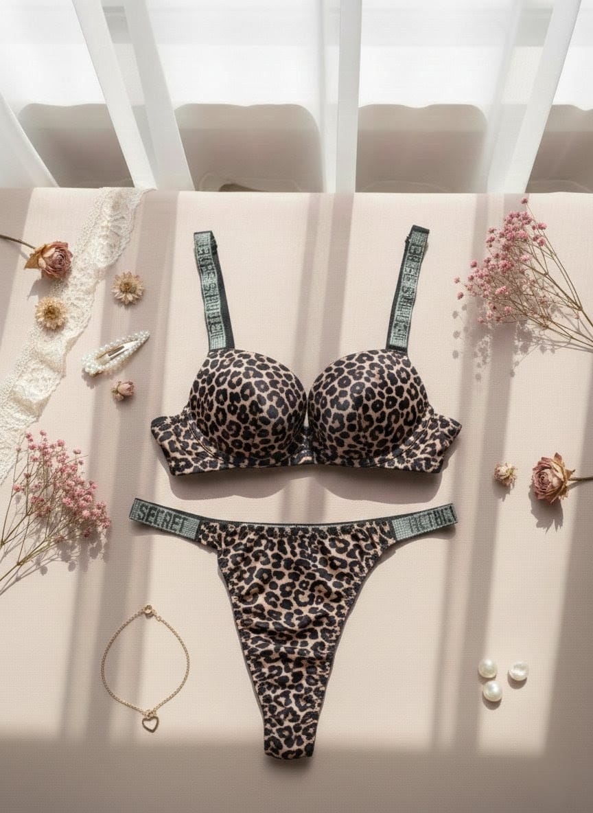Cheetah print push-up bra set in Pakistan – Safaa.pk