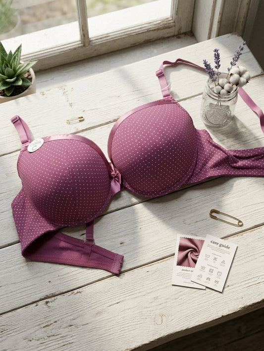 Dot Printed Push-Up Thin Pad Bra in Pakistan – Safaa.pk
