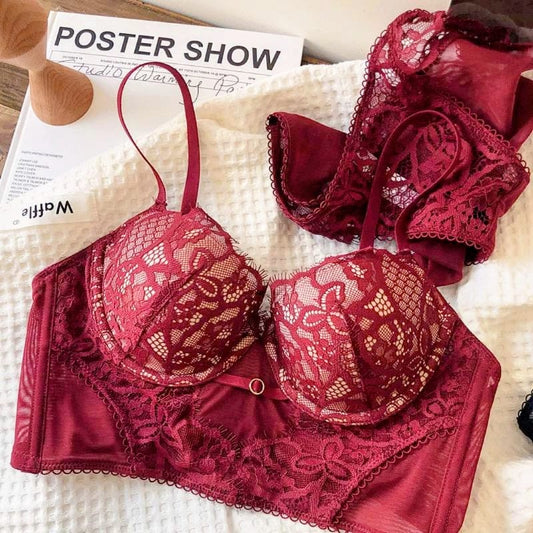 Floral Lacy Thin Padded Push-up Bra set (SPBS 16)