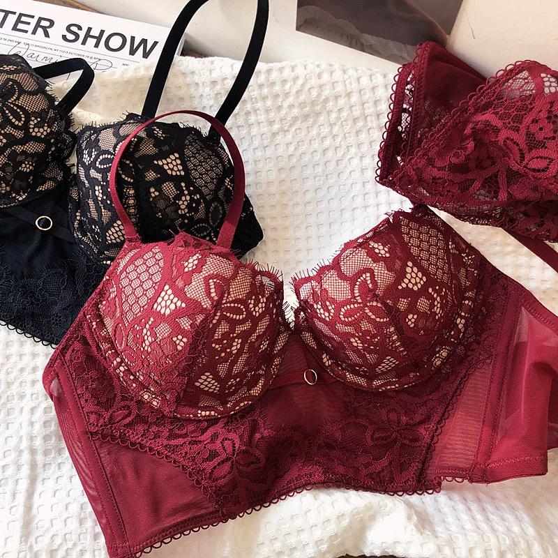 Floral Lacy Thin Padded Push-up Bra set (SPBS 16)