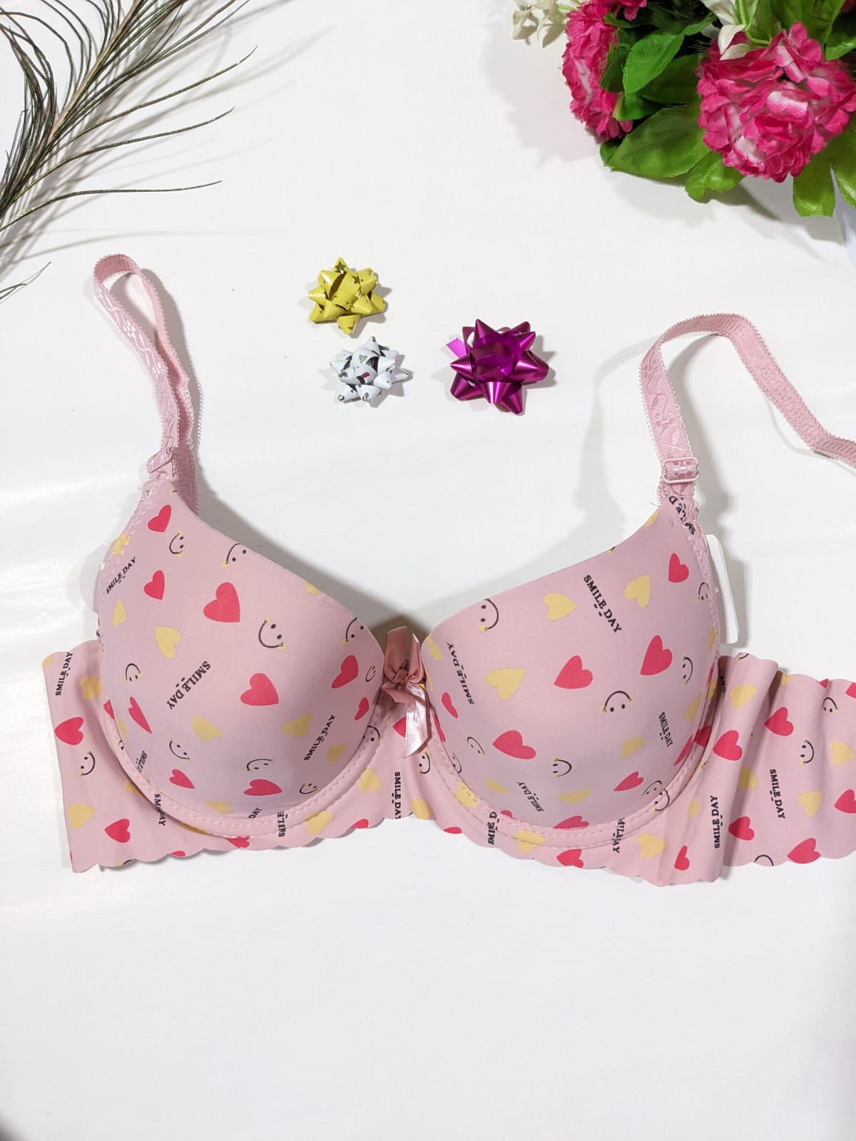 Elegant printed padded bra with a comfy band (SPB 0050)