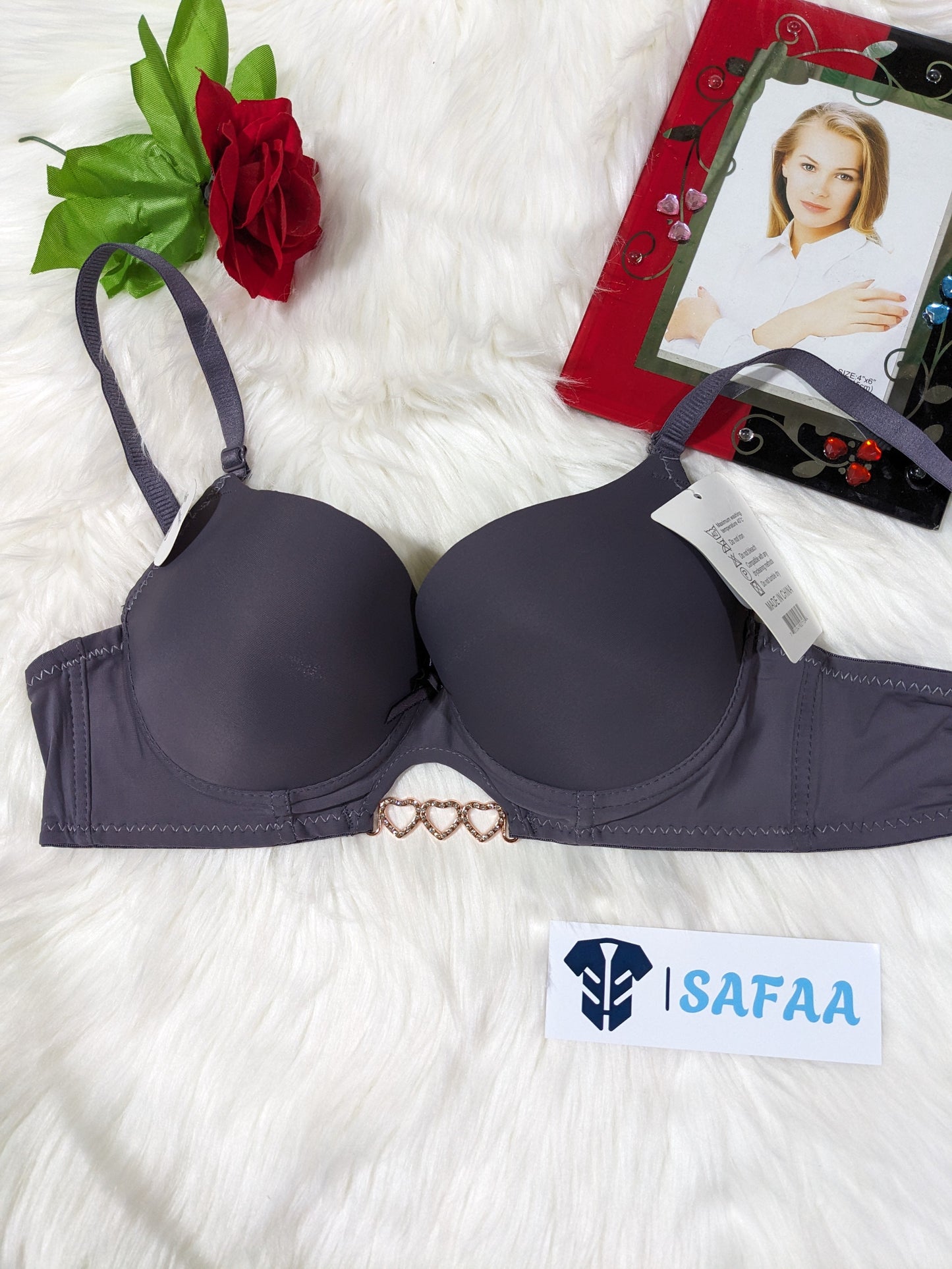 Imported High Quality Padded Bra with heart chain band (SPB 010)