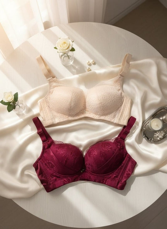 Party wear double padded lace bras pack of two in Pakistan – Safaa.pk