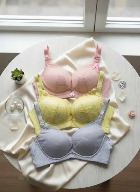 Pack of 3 Padded Bras for Women – Smooth Shape & All-Day Comfort