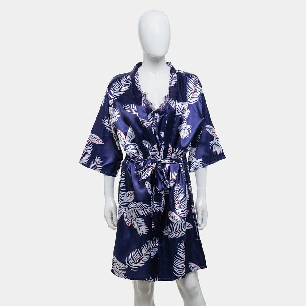 Printed Silk 2 Pcs Nighty For Girls