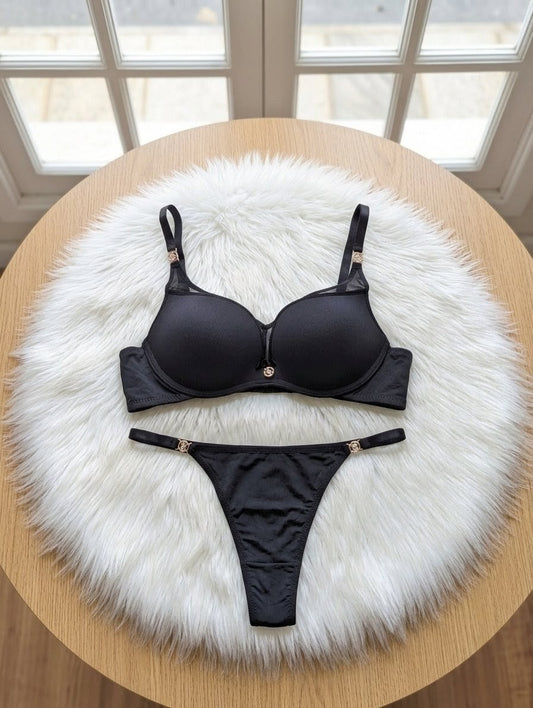 Seamless VC push up bridal bra set with net design and matching panty