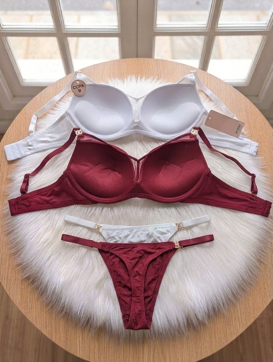 Seamless VC push up bridal bra set with net design and matching panty