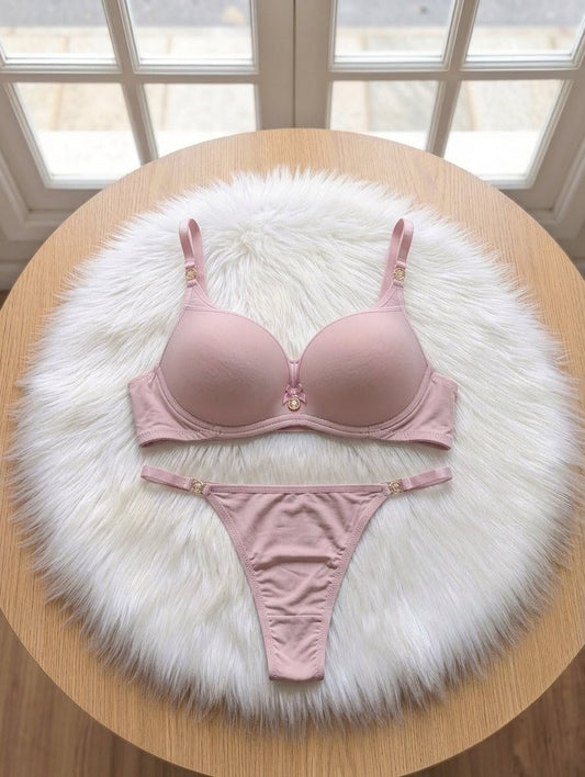 Seamless VC push up bridal bra set with net design and matching panty