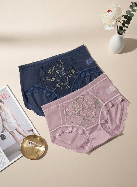 Silk embroidered net period panties pack in Pakistan – Safaa.pk