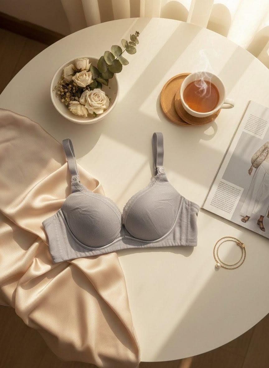 Grey net lace bra size 36C with 3 hooks in Pakistan – Safaa.pk