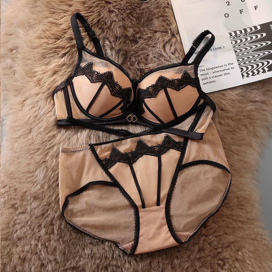 Soft Padded Lace Dual Tone Bra Set in Pakistan – Safaa.pk