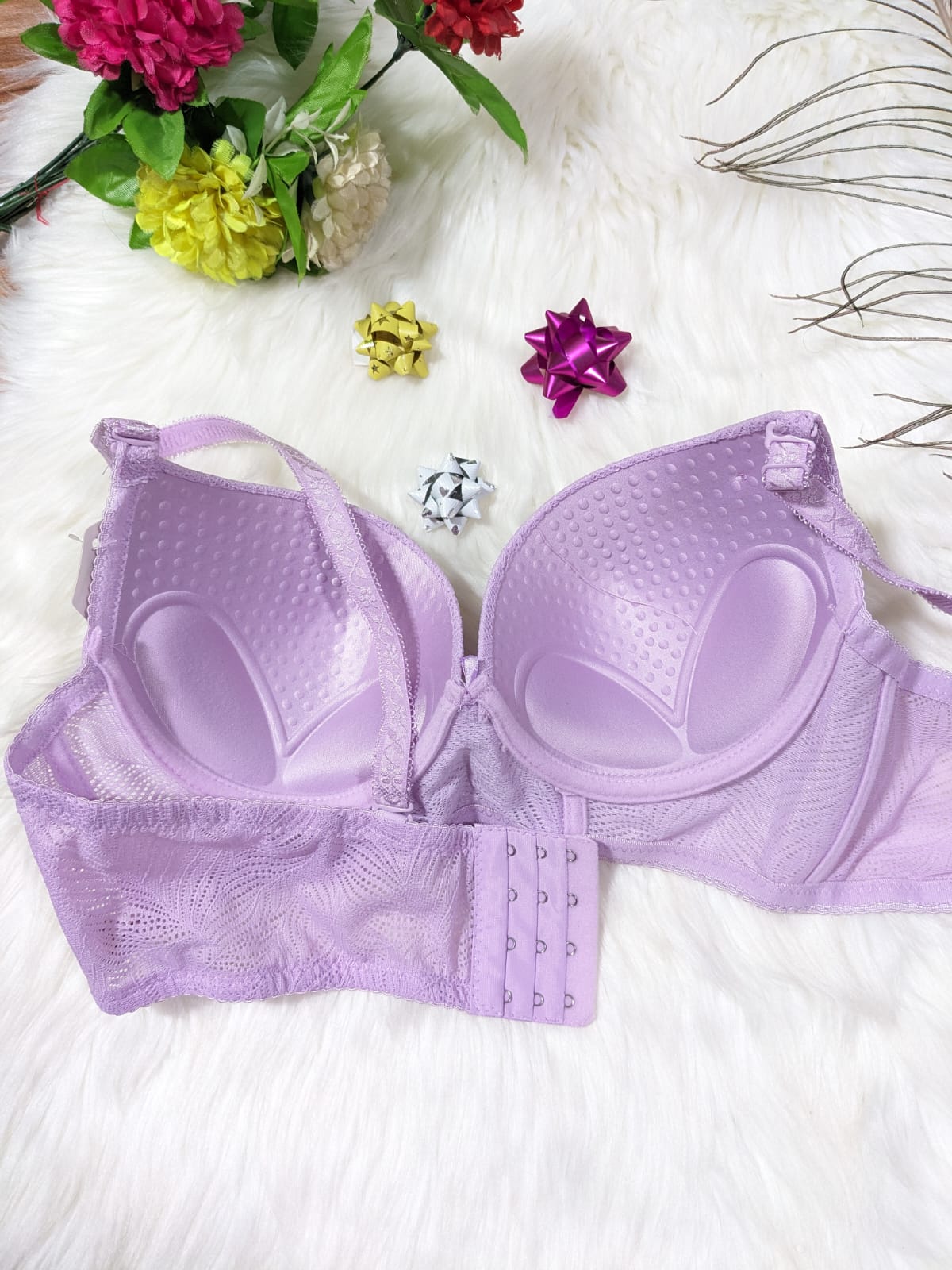 Chain-embellished single-padded bra (SPBS 0067)