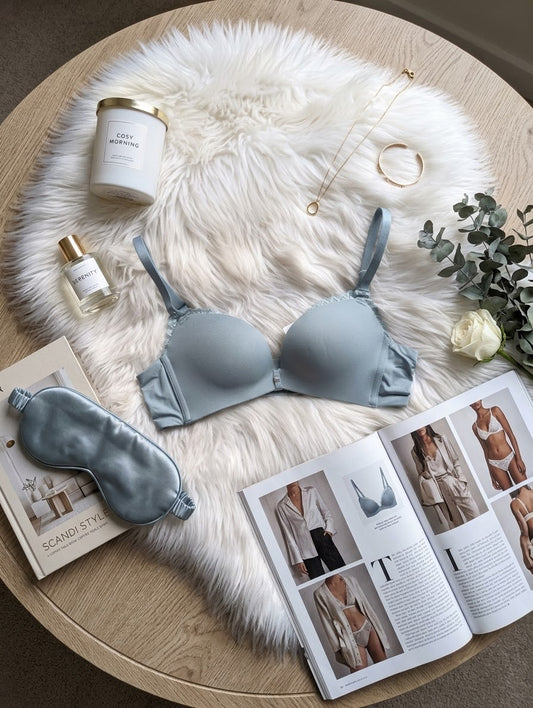 Wireless Cotton-Blend T-Shirt Bra with Molded Cups and Lace Trim in Pakistan – Safaa.pk