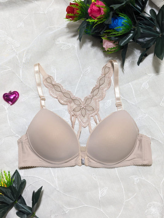 Front Open Bra with Butterfly Back Design – Stylish & Comfortable