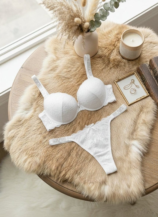 Bridal Pearl Lace Push Up Bra Set in Pakistan – Safaa.pk