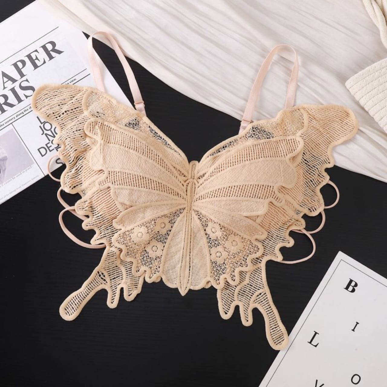 Butterfly Lace Padded Backless Bra in Pakistan – Safaa.pk