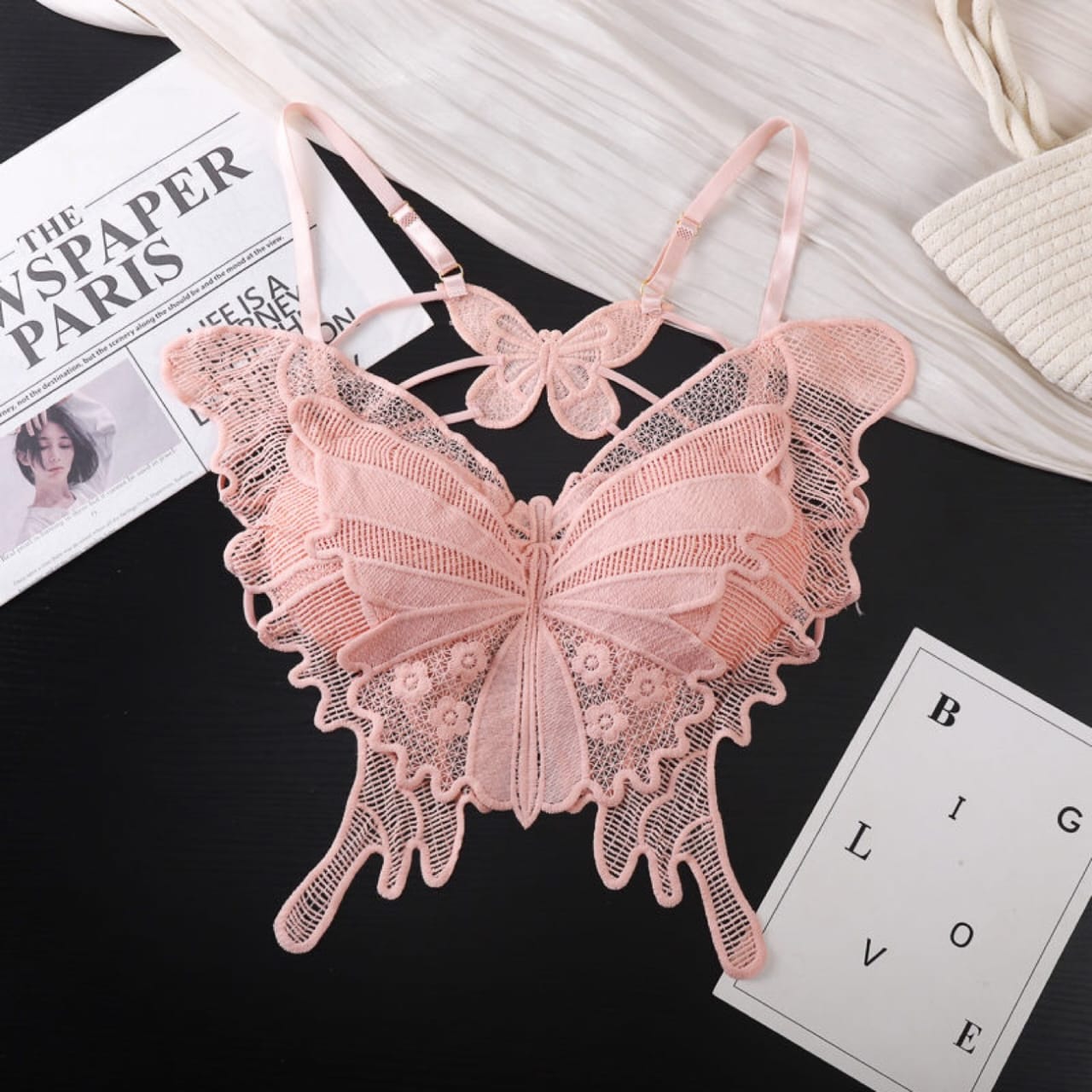 Butterfly Lace Padded Backless Bra in Pakistan – Safaa.pk