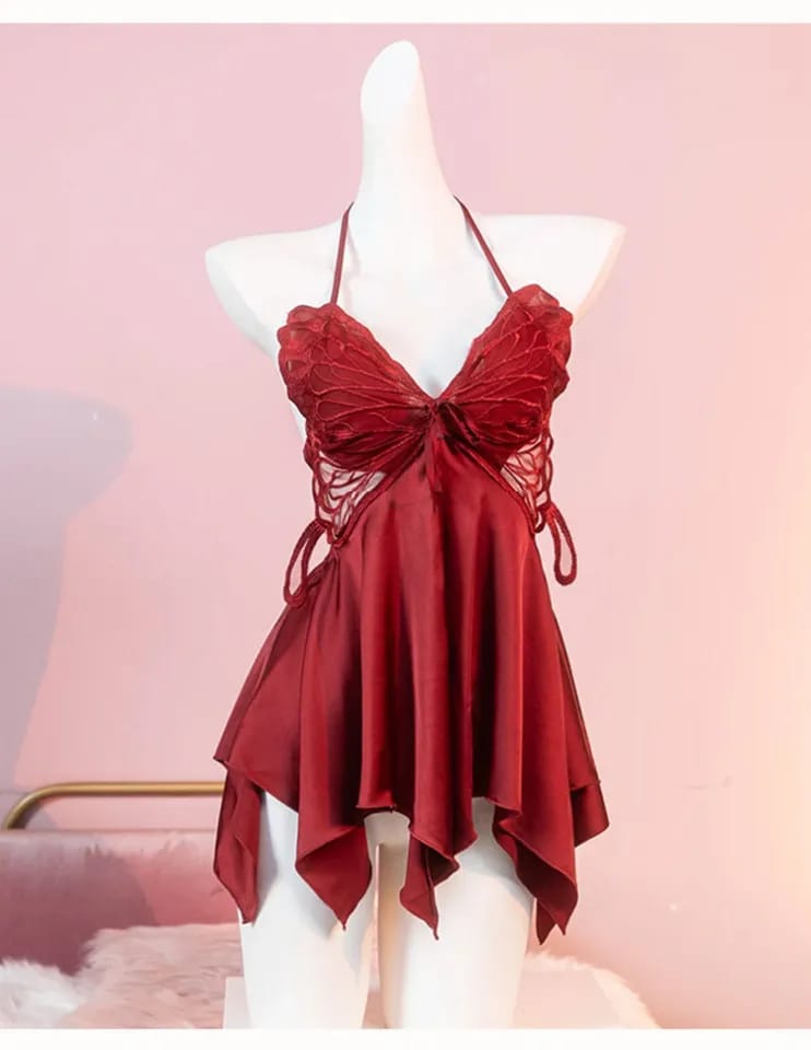 Butterfly Lace Halter Nightdress in Pakistan – Safaa.pk