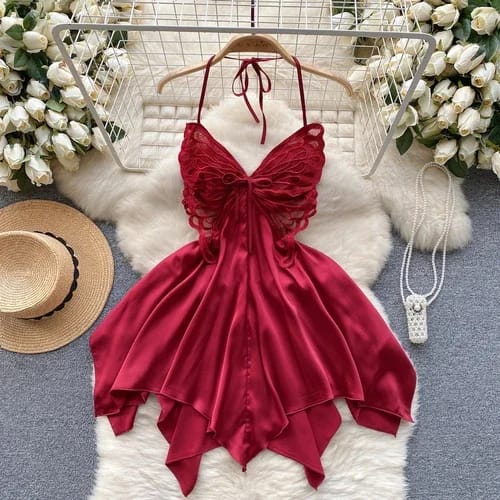 Butterfly Lace Halter Nightdress in Pakistan – Safaa.pk
