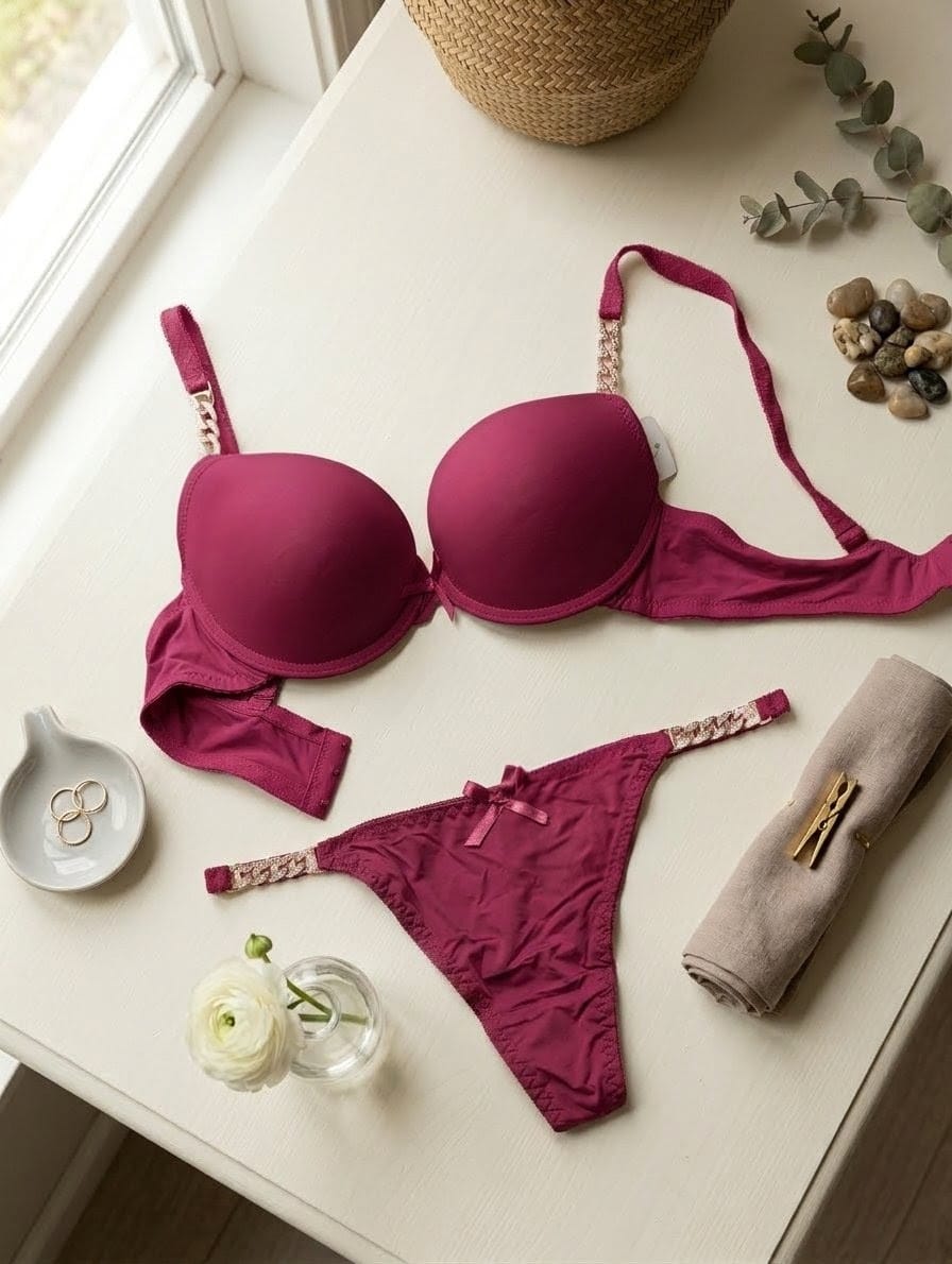 Chain Design Padded Bra Set in Pakistan – Safaa.pk