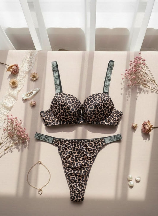 Cheetah print push-up bra set in Pakistan – Safaa.pk