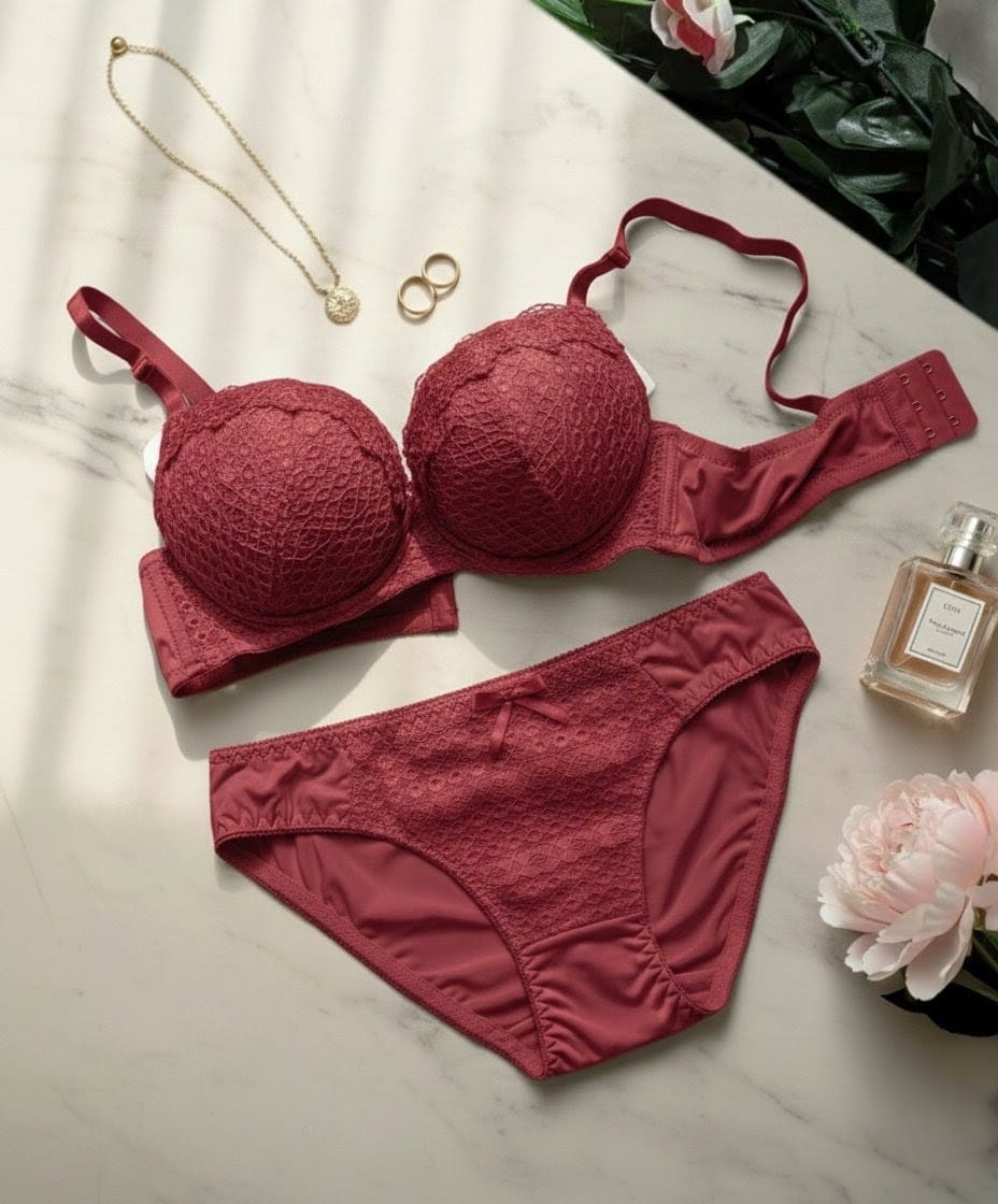 Comfort fit double padded push up bra set in Pakistan – Safaa.pk