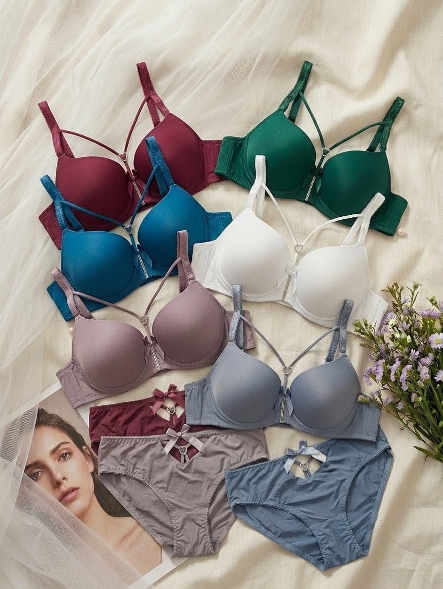 Crystal Heart Demi Bra Set in Pakistan – Safaa.pk