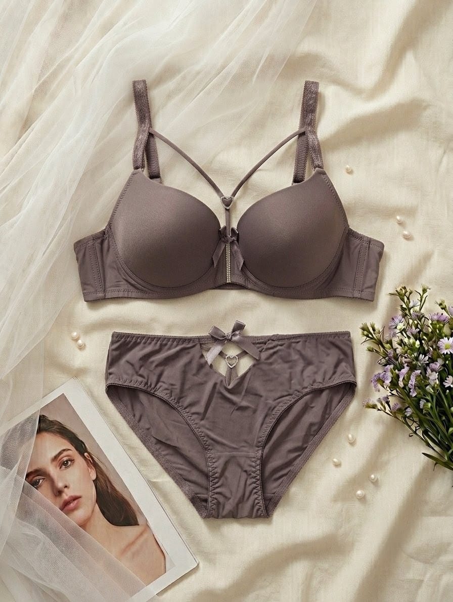 Crystal Heart Demi Bra Set in Pakistan – Safaa.pk