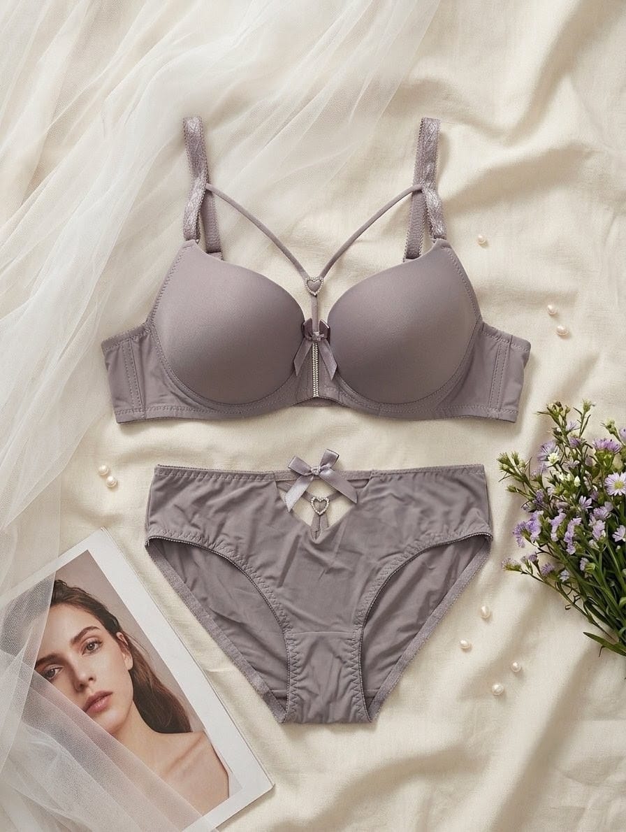 Crystal Heart Demi Bra Set in Pakistan – Safaa.pk