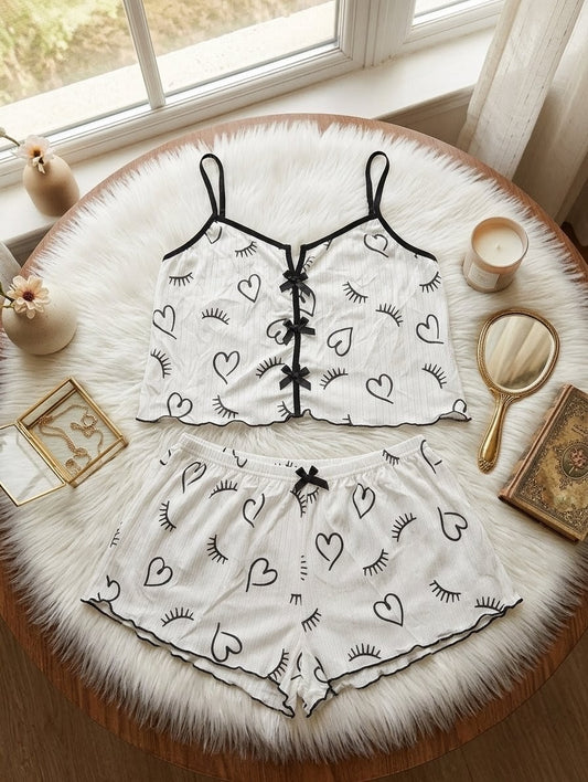 Cute Printed Cami Nightwear Set in Pakistan – Safaa.pk