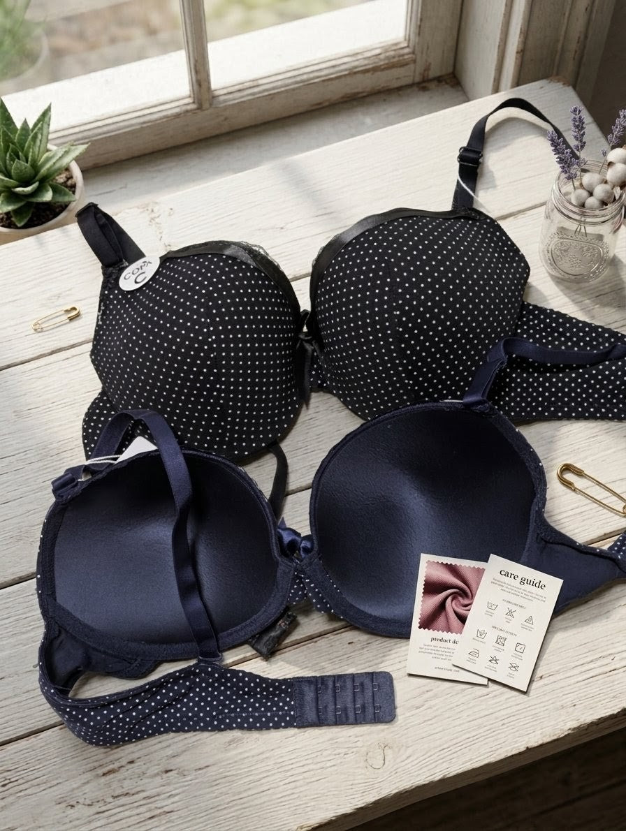 Dot Printed Push-Up Thin Pad Bra in Pakistan – Safaa.pk