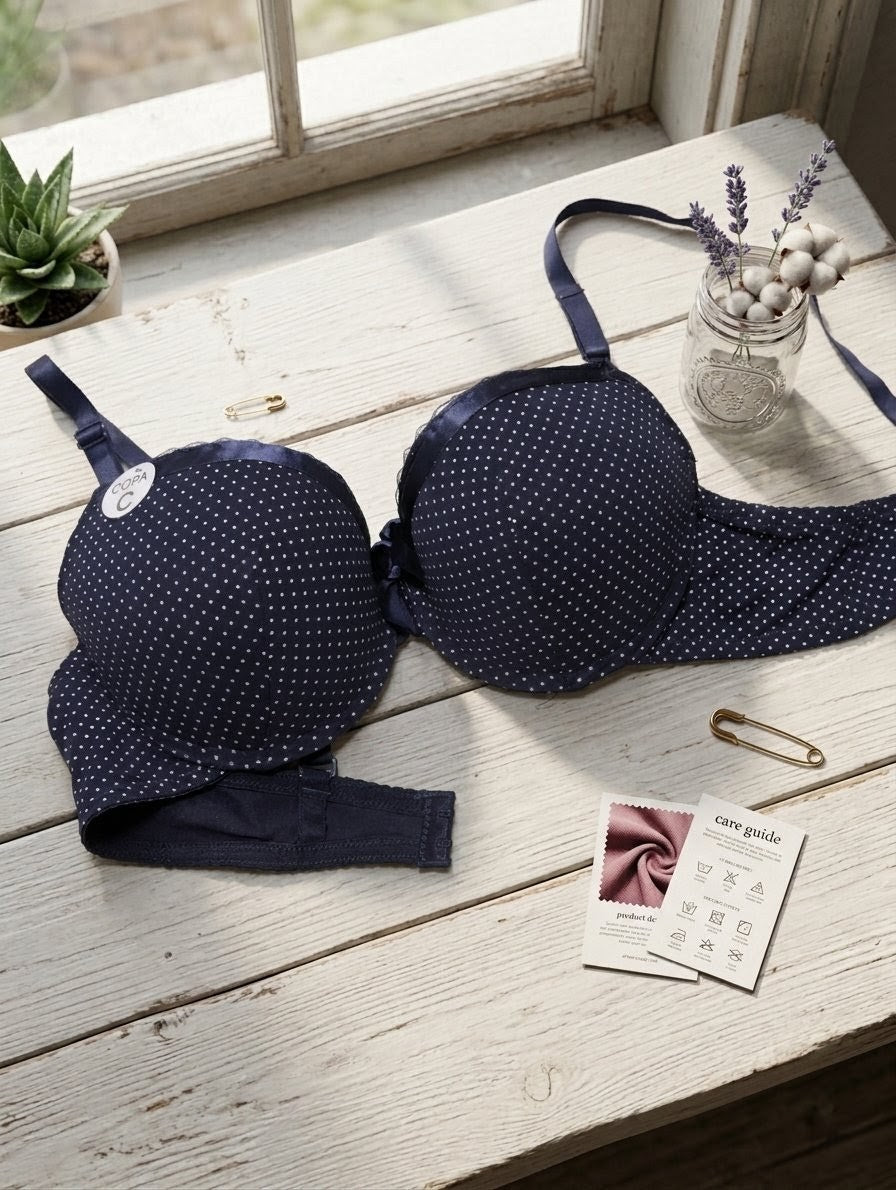 Dot Printed Push-Up Thin Pad Bra in Pakistan – Safaa.pk