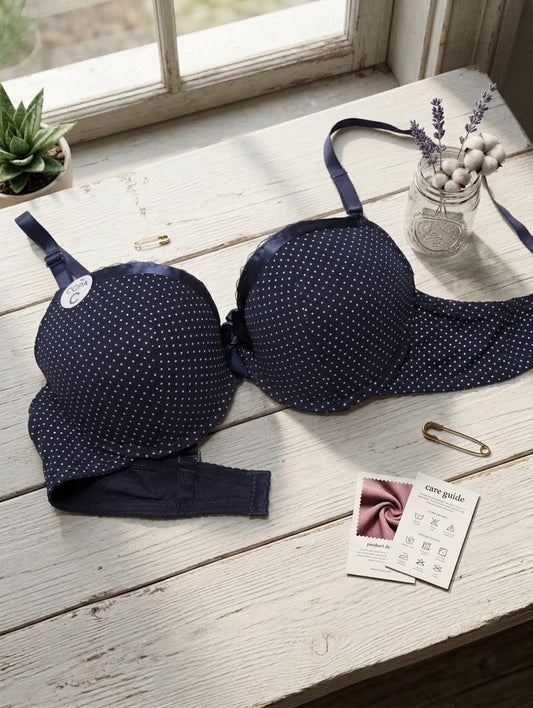 Dot Printed Push-Up Thin Pad Bra in Pakistan – Safaa.pk
