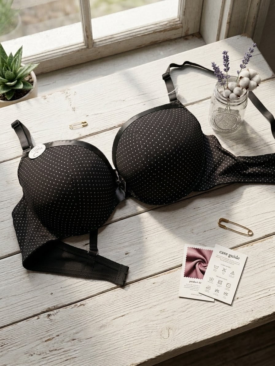 Dot Printed Push-Up Thin Pad Bra in Pakistan – Safaa.pk