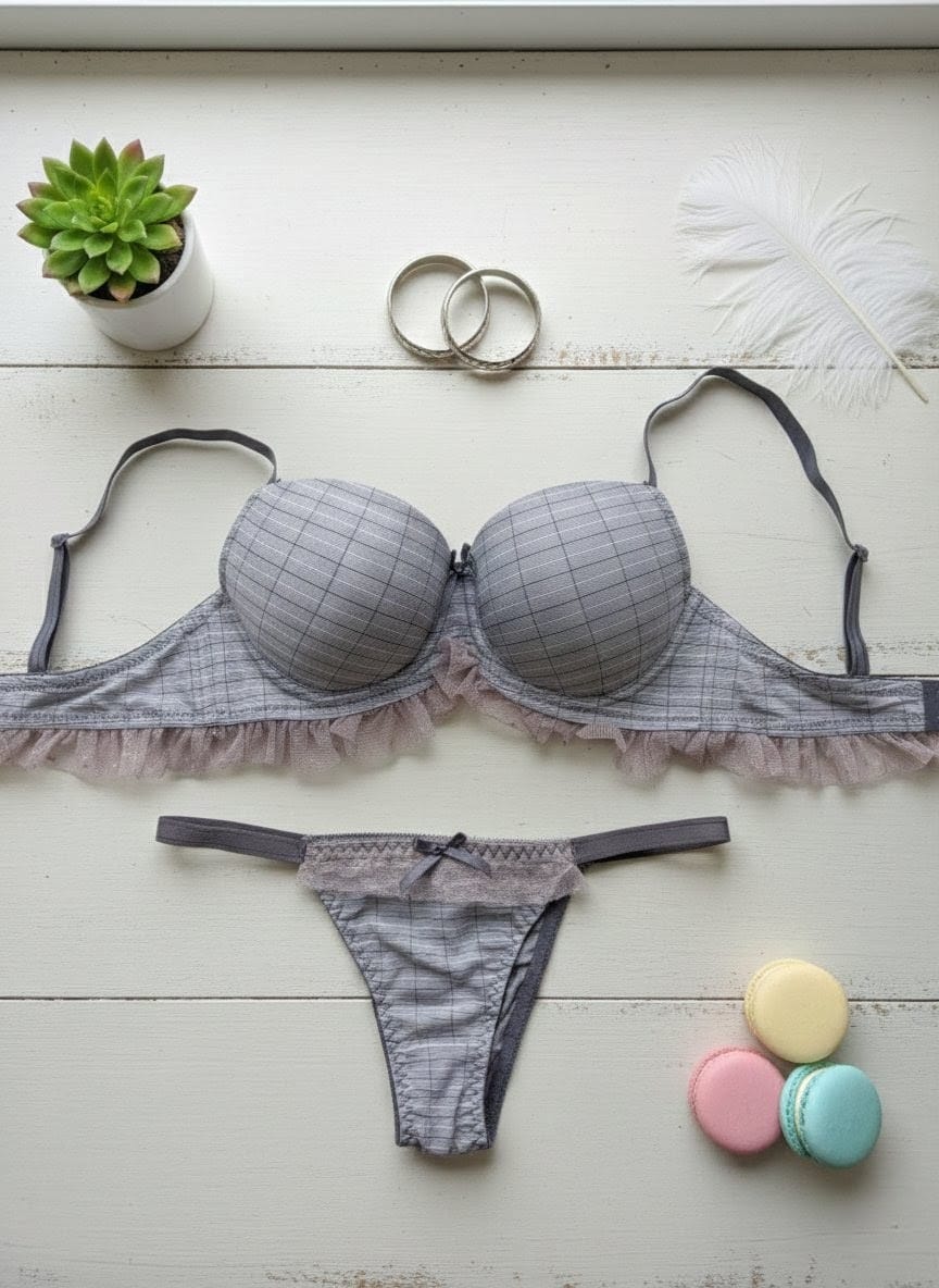 Double Padded Printed Lace Bra Set in Pakistan – Safaa.pk