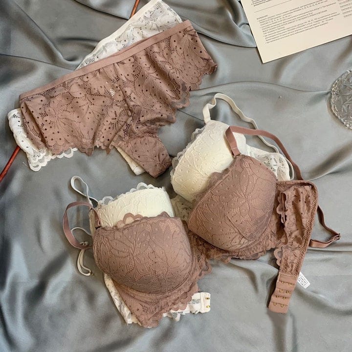 Dual Tone Lacy Padded Bridal Bra Set in Pakistan – Safaa.pk