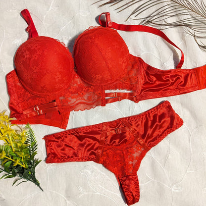 Elegant Silky Net Padded Bra Set – Smooth, Stylish & Supportive Lingerie