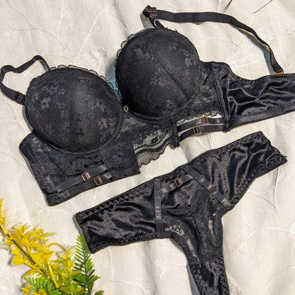 Elegant Silky Net Padded Bra Set – Smooth, Stylish & Supportive Lingerie