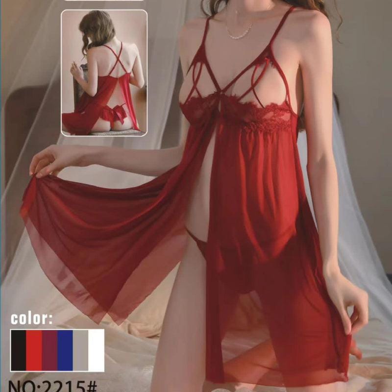 Elegant net bold Western-style nighty