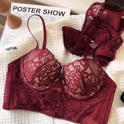 Floral Lacy Thin Padded Push-up Bra set (SPBS 16)
