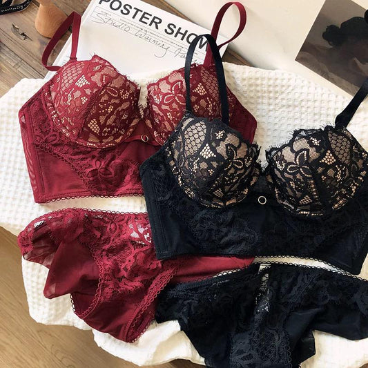 Floral Lacy Thin Padded Push-up Bra set (SPBS 16)