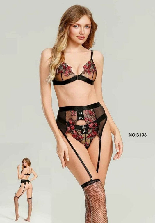 Floral Net Lingerie Set in Pakistan – Safaa.pk