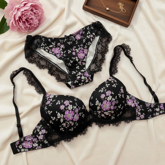 Floral Padded Bra Set for Women in Pakistan – Safaa.pk