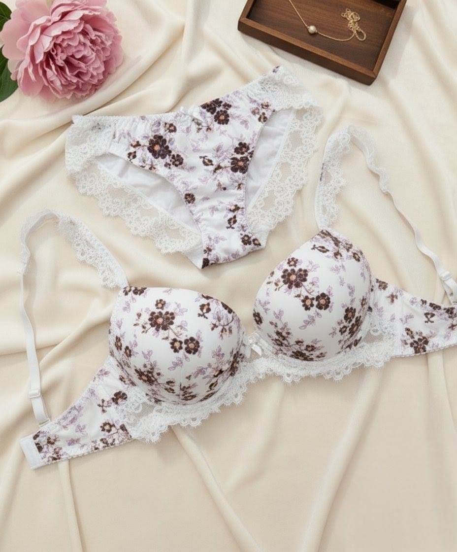 Floral Padded Bra Set for Women in Pakistan – Safaa.pk