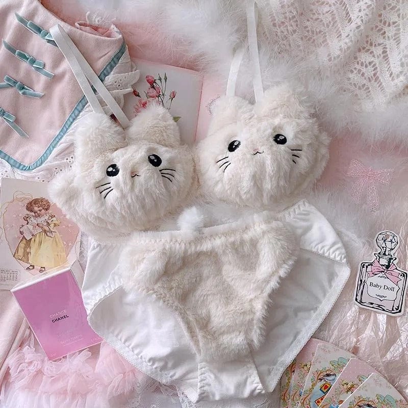 Fur kitty padded bra set in Pakistan – Safaa.pk