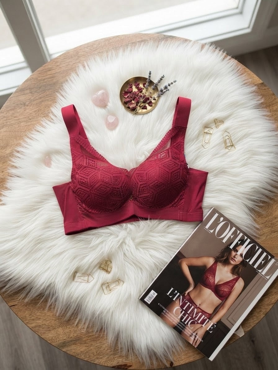 Hot Red Lace Padded Push-Up Bra for Daily Wear in Pakistan – Safaa.pk