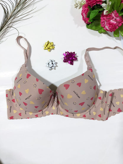 Elegant printed padded bra with a comfy band (SPB 0050)