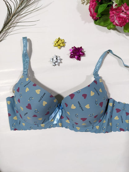 Elegant printed padded bra with a comfy band (SPB 0050)